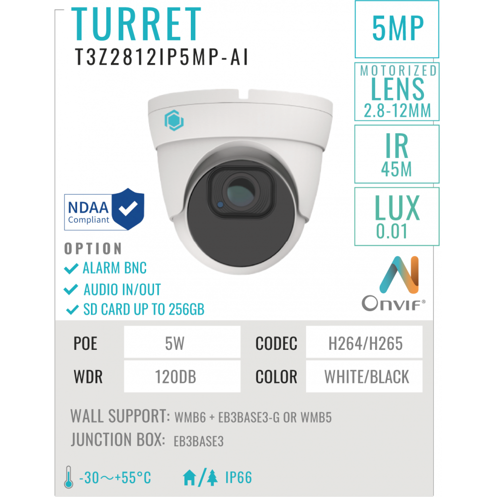 G.S.D. TURRET Camera (T3Z2812IP5MP-AI)